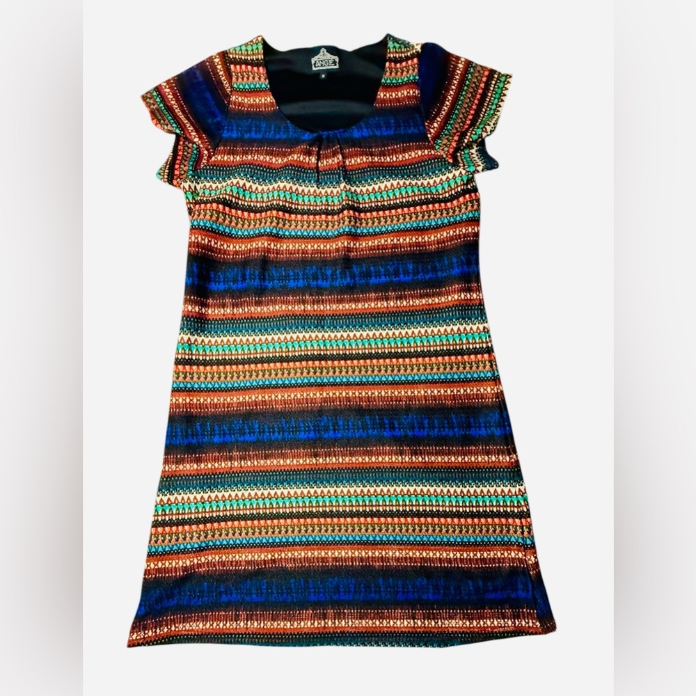 Angie Multicolor Striped Mini Dress Size Medium Lined